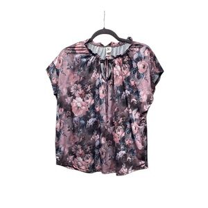 Sew in Love light weight cottagecore floral blouse Purple tones size Medium